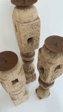 Load image into Gallery viewer, Vintage Indian carved candle stand