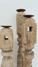Load image into Gallery viewer, Vintage Indian carved candle stand