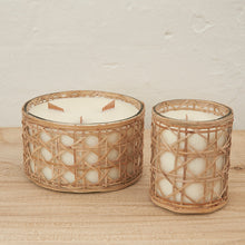 Load image into Gallery viewer, Rattan Large wrapped candle